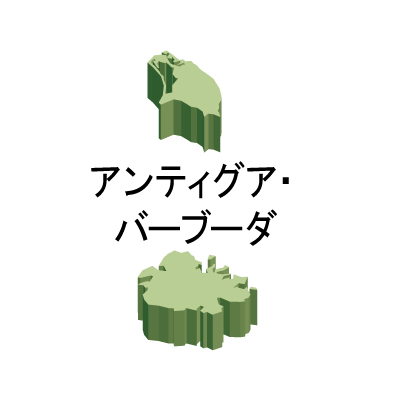 アンティグア・バーブーダ無料フリーイラスト｜漢字・立体(緑)